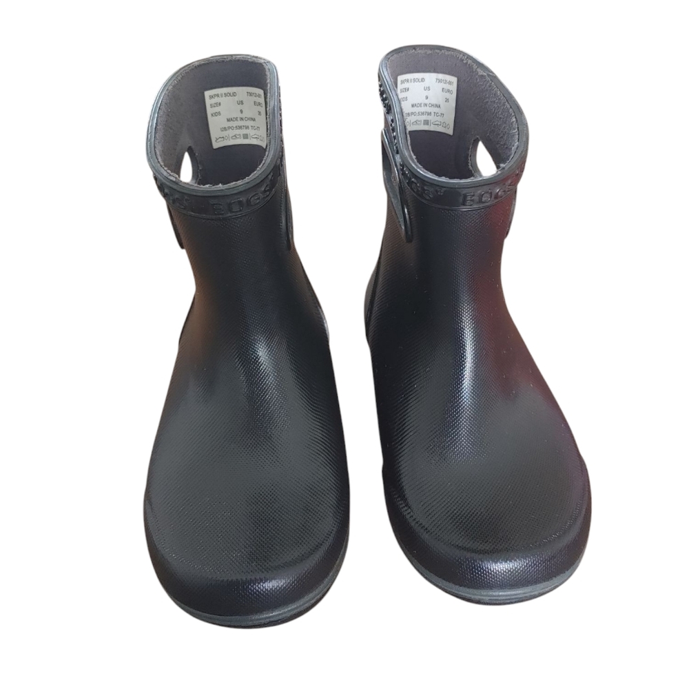 Bogs Black Skipper II Solid Kid's Rainboots - Picture 5 of 9